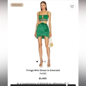 SOLD! PATBO EMERALD FRINGE DRESS